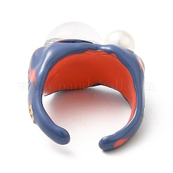 Acrylic Double Dragon Eye Open Cuff Ring&nbsp;RJEW-H111-03