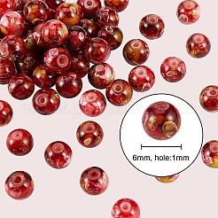 2 Strands 2 Colors Natural Imitation South Red Agate & Rainforest Agate Beads Strands&nbsp;G-SZ0001-46