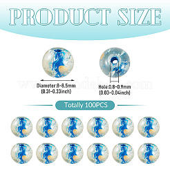 100Pcs Crackle Transparent Glass Beads&nbsp;GLAA-TADJ0001-12E