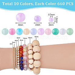10 Setes 10 Colors Transparent Frosted Glass Round Seed Beads&nbsp;GLAA-PH0003-44B