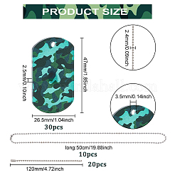 DIY Camouflage Dog Tag Pendant Making Kits&nbsp;DIY-BC0006-26