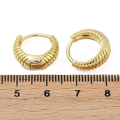 Brass Textured Hoop Earrings&nbsp;EJEW-L299-05G