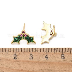 Brass Micro Pave Cubic Zirconia Stud Earrings&nbsp;EJEW-Q015-08G