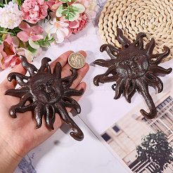 Rustic Cast Iron Sun Face Wall Hook&nbsp;IFIN-WH0011-84