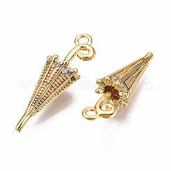 Brass Micro Pave Clear Cubic Zirconia Pendants&nbsp;KK-Q277-040-NF