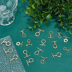 18Pcs 9 Styles Brass Toggle Clasps&nbsp;KK-ME0003-86