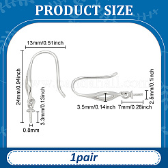 1 Pair 925 Sterling Silver Earring Hooks&nbsp;STER-BC0003-61