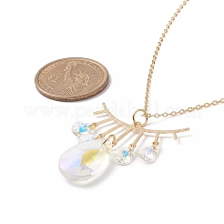 Teardrop Glass Pendant Necklace&nbsp;NJEW-JN04231