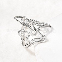 5Pcs 304 Stainless Steel Open Cuff Rings for Women&nbsp;RJEW-K313-07P