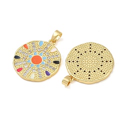 Brass Micro Pave Clear Cubic Zirconia Pendants&nbsp;CU-T001-03G