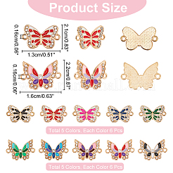 60Pcs 10 Styles Alloy Enamel Connector Charms&nbsp;ENAM-HY0001-25