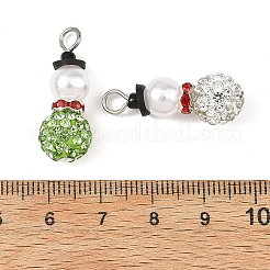 Christmas Handmade Polymer Clay with Rhinestone Pendants&nbsp;PALLOY-JF06037