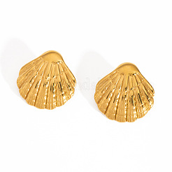 Beach 304 Stainless Steel Shell Shape Stud Earrings for Women&nbsp;BP9833-2