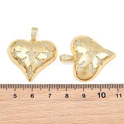 Brass Micro Pave Clear Cubic Zirconia Pendants&nbsp;CU-CBA765C-10G
