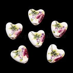 Floral Printed Porcelain Beads&nbsp;PORC-Q152-11