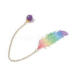 3Pcs Stainless Steel Feather & Alloy Bookmarks&nbsp;AJEW-JK00402