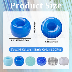 600Pcs 6 Colors Opaque & Tansparent Acrylic European Beads&nbsp;MACR-SC0002-02A