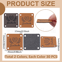 60Pcs 2 Styles Imitation Leather Label Tags&nbsp;FIND-UN0007-62A