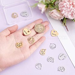 12Pcs 6 Style 304 Stainless Steel Pendants&nbsp;STAS-UN0039-83