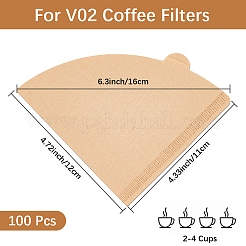 100Pcs Paper Coffee Filters&nbsp;FIND-CN0002-08