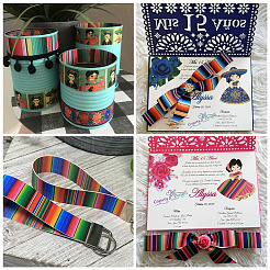 2 Rolls 2 Style Stripe Pattern Printed Polyester Grosgrain Ribbon&nbsp;OCOR-TA0001-38A