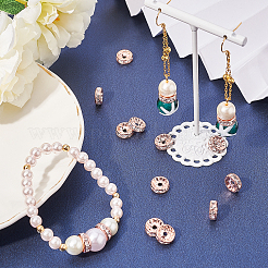 Brass Rhinestone Spacer Beads&nbsp;RB-PH0008-24RG