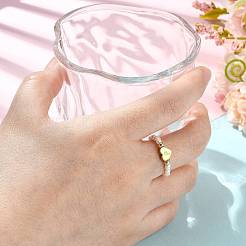 Natural Freshwater Pearl & 304 Stainless Steel Bead Finger Rings&nbsp;RJEW-FS00001-16