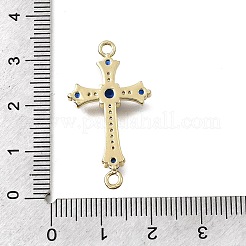 Religion Brass Pave Blue Cubic Zirconia Connector Charms&nbsp;KK-G602-07G-06