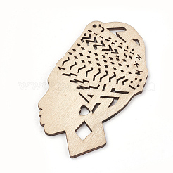 Undyed Wood Big Pendants&nbsp;WOOD-T008-29