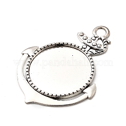 Tibetan Style Zinc Alloy Anchor Pendant Cabochons Settings&nbsp;TIBEP-R334-258AS-RS