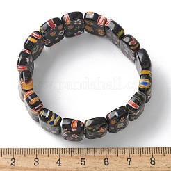Handmade Millefiori Lampwork Beaded Stretch Bracelets for Men Women&nbsp;BJEW-G738-01A-02