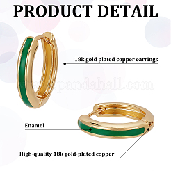 6 Pairs 6 Colors Real 18K Gold Plated Brass Huggie Hoop Earrings&nbsp;EJEW-AN0004-67