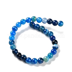 Natural Striped Agate/Banded Agate Beads Strands&nbsp;G-Z060-A01-B25