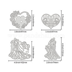 4 Style Carbon Steel Cutting Dies Stencils&nbsp;DIY-DM0002-13