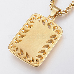 304 Stainless Steel Pendant Necklaces&nbsp;NJEW-G308-04G