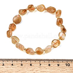 Heated Natural Citrine Beaded Stretch Bracelets&nbsp;GG-CBA05D5-02B-10