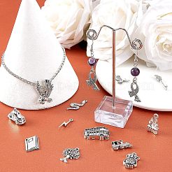 150Pcs 15 Style Tibetan Style Alloy Pendants for Teachers' Day&nbsp;TIBE-FH0001-14