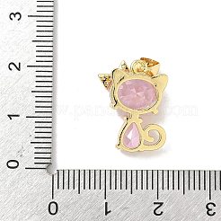 Brass Micro Pave Cubic Zirconia Pendants&nbsp;KK-L239-061G-02