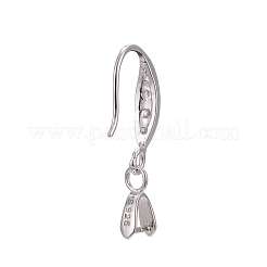 Anti-Tarnish Rhodium Plated 925 Sterling Silver Earring Hooks&nbsp;STER-F033-55P
