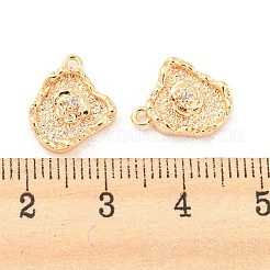Brass Micro Pave Cubic Zirconia Pendants&nbsp;KK-E090-15G