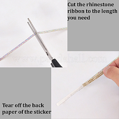 2 Rows Glass Rhinestone Car Trim Stickers&nbsp;DIY-WH20023-39B
