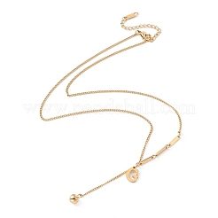 Initial Letter G with Long Chain Tassel Pendant Necklace&nbsp;LS-STAS-D184-05G