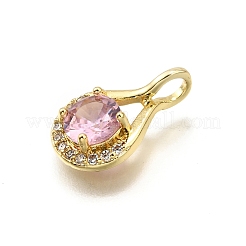 Brass Micro Pave Cubic Zirconia Pendants&nbsp;KK-K401-20G-02
