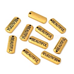 Tibetan Style Alloy Rectangle with Word Beautiful Pendants&nbsp;TIBEP-Q043-063AG-RS