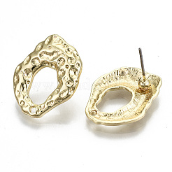 Rack Plating Hammered Alloy Stud Earring Findings&nbsp;PALLOY-N155-65-NR