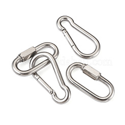 6Pcs 2 Style 304 Stainless Steel Rock Climbing Carabiners&nbsp;STAS-TA0001-33P