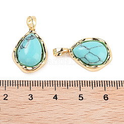 Synthetic Turquoise Teardrop Pendants&nbsp;KK-C051-59G-01
