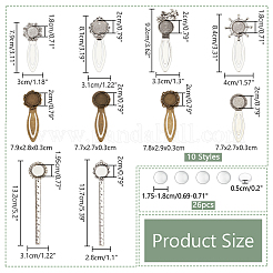 38pcs 14 Styles Alloy with  Iron Bookmark Cabochon Setting&nbsp;FIND-NB0005-25