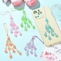 5Pcs 5 Colors Transparent Glass Bead Pendant Decorations&nbsp;HJEW-YW00462