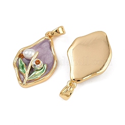 Brass Enamel Pendants&nbsp;KK-H078-04A-G02